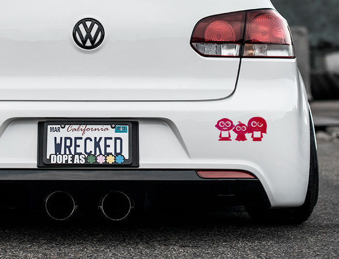 Adorable Family Bumper Car Sticker