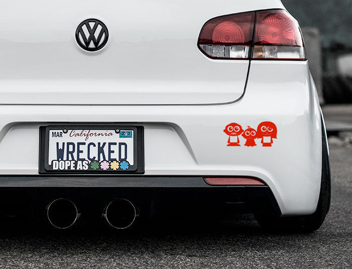 Adorable Family Bumper Car Sticker